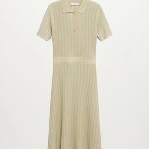 Mango Striped Knit Polo Dress